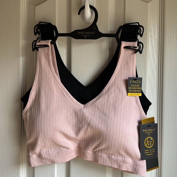 NWT KATHY IRELAND INTIMATE 2 BRA SET BEIGE & BLACK-TAG FREE!! - Picture 2 of 6